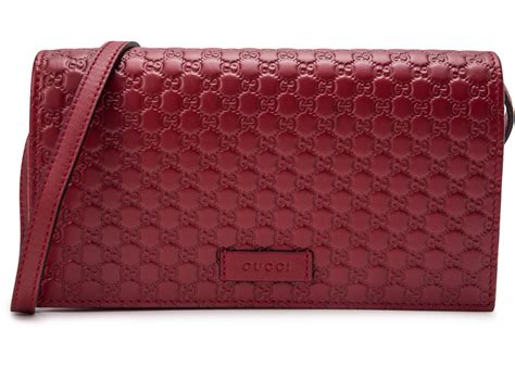 gucci leather crossbody wallet|Gucci wallet with crossbody strap.